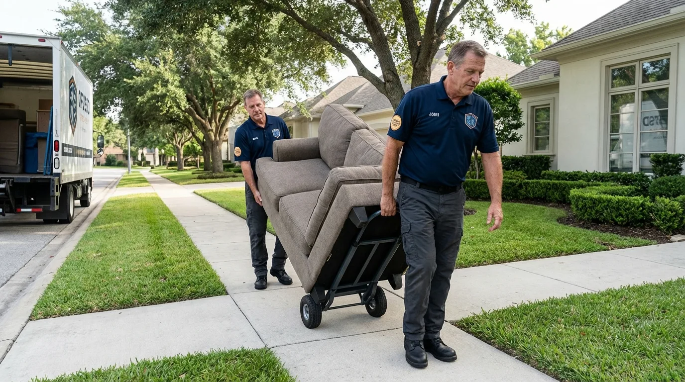 Local residential moving crew loading furniture in Orford, NH
