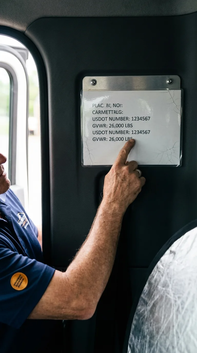 USDOT licensing placard verification in Orford